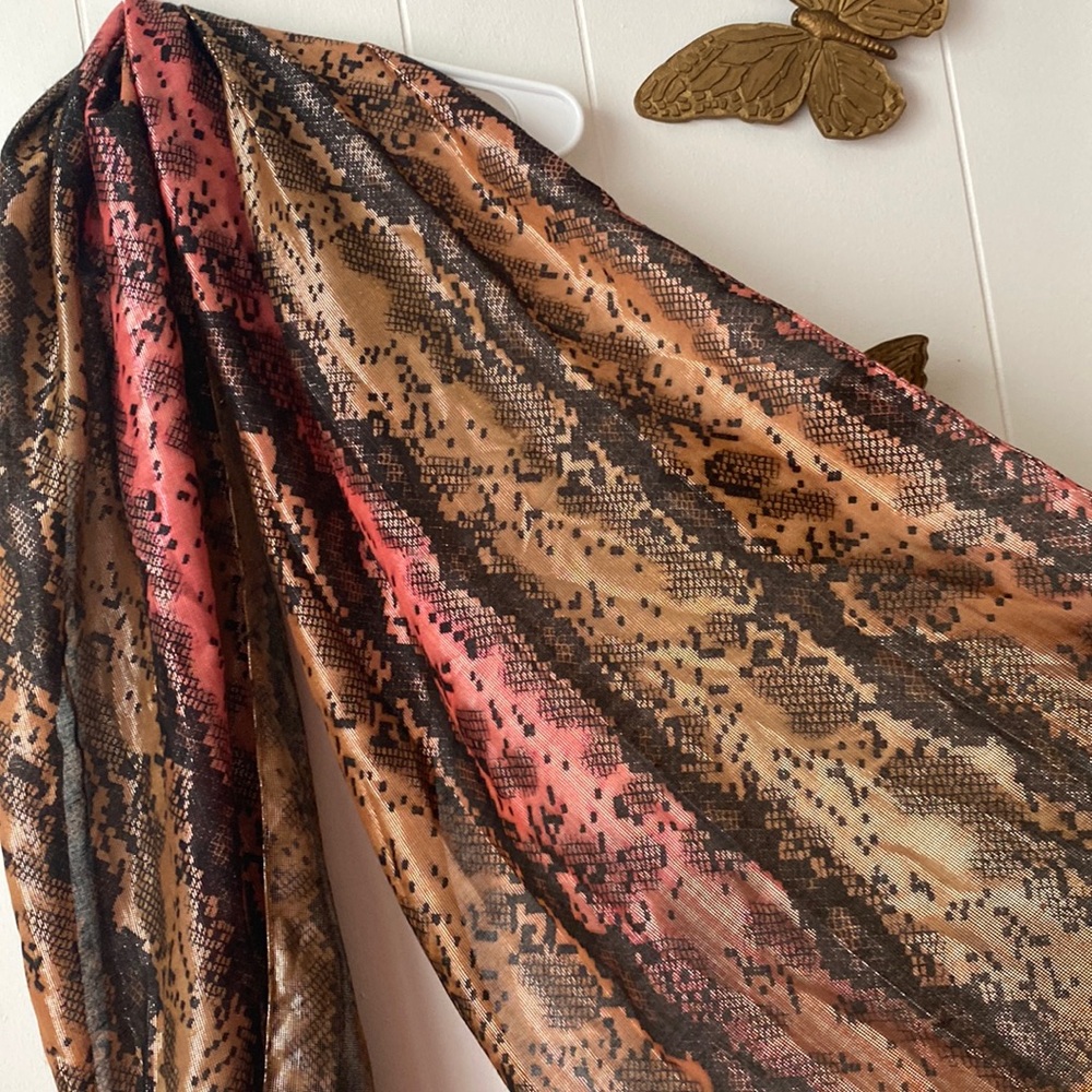 Snake Printed Shiny Scarf